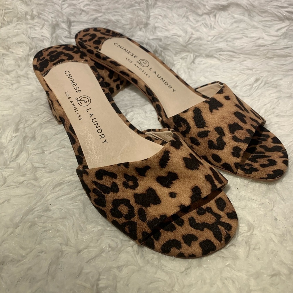 Cheetah Block Heel Sandal Pump